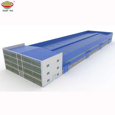 Large space steel structure workshop factory building and prefab warehouse